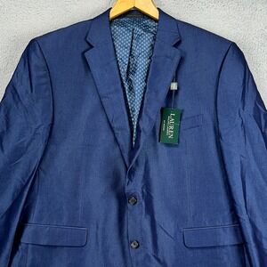 Lauren Ralph Lauren Mens Sport Coat Blazer 50R Navy Blue‎ 2 Button Formal NEW